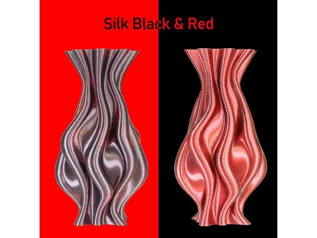 3D Printing Silk PLA Shiny Red Black 2 Colors in 1 Coextrusion 3D Filament, 1.75mm 1KG Dual Bicolor Double Colors 3D Printer Material Widely...