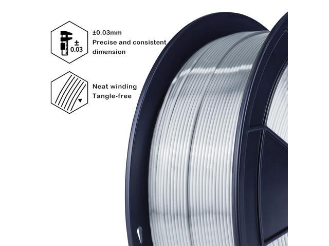 ZIRO PLA 3D Printer Filament, Silky Silver PLA Filament 1.75mm 1KG/2.2lbs Spool, Shiny Shine 3D Printing Material, Metal Metallic 3D Filament,...