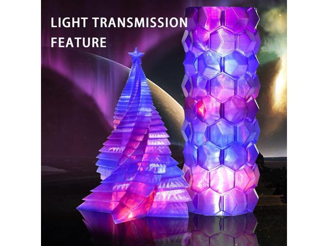 AMOLEN PLA 3D Printer Filament, PLA Filament 1.75mm Transparent Blue Purple, with Light Transmission Feature,1KG/2.2lb