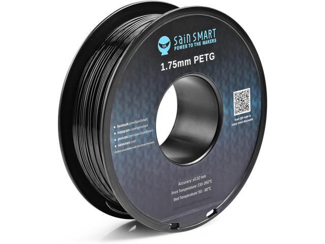 SainSmart PRO-3 Tangle-Free Premium 1.75mm PETG 3D Printer Filament, Black PETG, 2.2 LBS (1KG) Spool, Dimensional Accuracy +/- 0.02mm