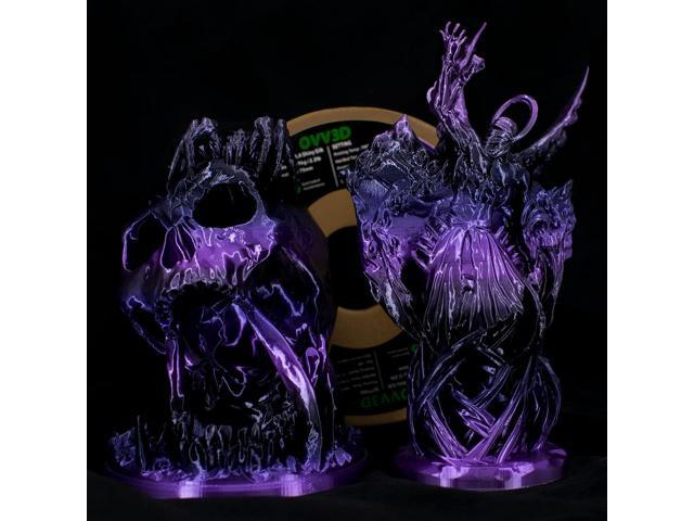 PLA Filament 1.75mm, 3D Printer Filament Silk Black Purple Color Changing, Silk PLA Filament, 3D Printing Filament 1.75 +/-0.02mm, 1kg