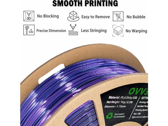 PLA Filament 1.75mm, 3D Printer Filament Silk Black Purple Color Changing, Silk PLA Filament, 3D Printing Filament 1.75 +/-0.02mm, 1kg