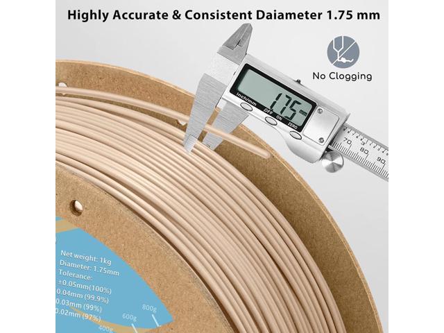 DURAMIC 3D Matte PLA Filament 1.75mm Skin, 1kg Cardboard Spool Matte Finish 3D Printer Filament PLA 1.75mm Dimensional Accuracy 99% +/- 0.03 mm,...