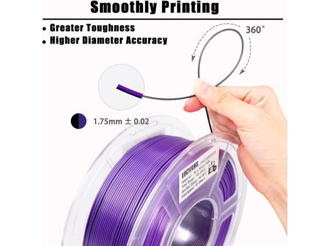 PLA Filament 1.75mm,3D Printer Filament High Speed Printing, Silk PLA Dual Color Black Purple 3D Printer Filament, 1.75 PLA Filament +/-0.02mm,...