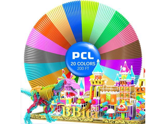 3D Printing Pen PCL Filament Refills 1.75mm, Pack of 20 Colors, Low Melting Temp of 70, High-Precision Diameter, Non-Toxic Non-Clogging(200 FT)not.