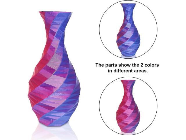YOUSU Silk PLA Filament 1.75mm, 3D Printer Filament Dual Color Coextrusion Filament Silk Rose-Red Blue Color Change PLA, Compatible with Most of 3D...