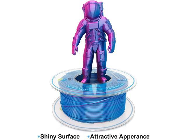 YOUSU Silk PLA Filament 1.75mm, 3D Printer Filament Dual Color Coextrusion Filament Silk Rose-Red Blue Color Change PLA, Compatible with Most of 3D...