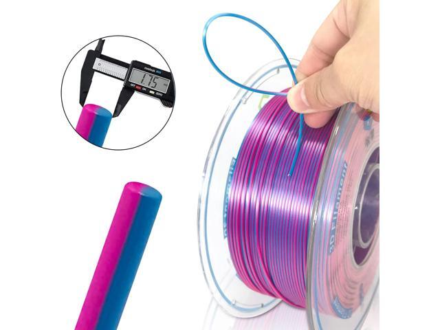 YOUSU Silk PLA Filament 1.75mm, 3D Printer Filament Dual Color Coextrusion Filament Silk Rose-Red Blue Color Change PLA, Compatible with Most of 3D...