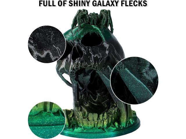 PLA Filament 1.75mm, 3D Printer Filament Silk Black Green Color Changing, Silk PLA Filament with Glitter Flecks, 3D Printing Filament 1.75...