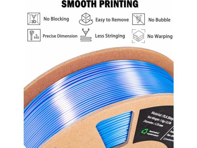 OVV3D PLA Filament 1.75mm, Silk PLA Dual Color Filament, Sky Blue and Rose Red Coextrusion Filament, Color Change Every Inch Filament 3D Printing...