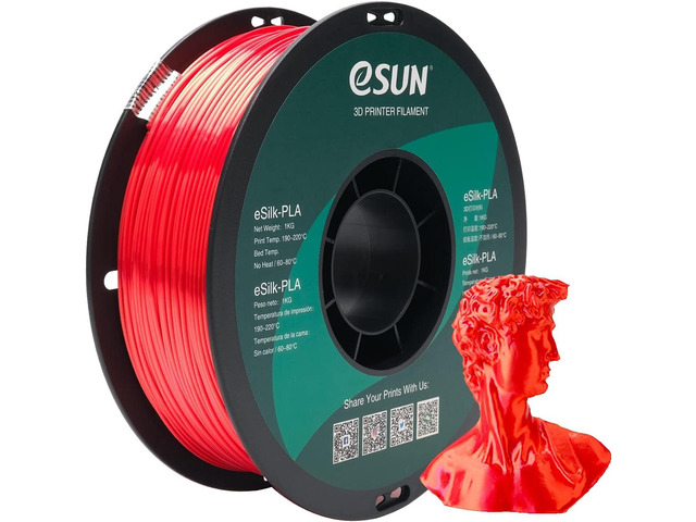 eSUN Silk PLA Filament 1.75mm, Silky Shiny 3D Printer Filament PLA, Dimensional Accuracy +/- 0.05mm, 1KG Spool (2.2 LBS) 3D Printing Filament for...