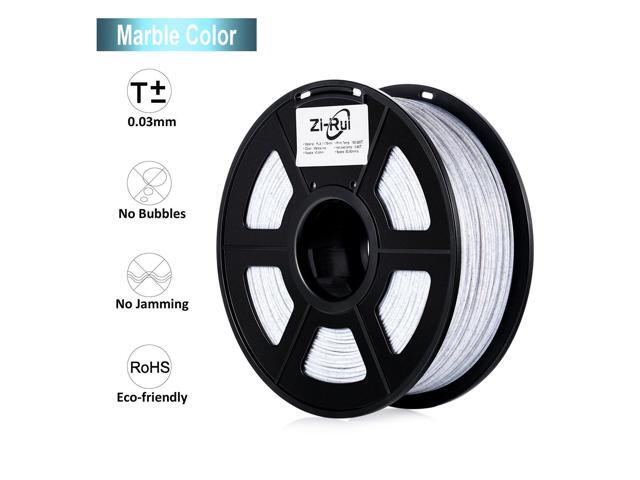 Zi-Rui 3D Printer Filament, Marble PLA Filament 1.75mm, Marble White 3D Printing Filament, 1kg