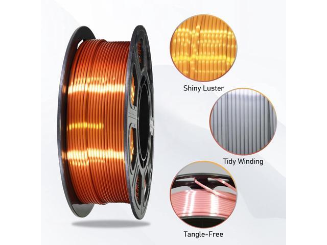 1.75mm 4 Spools Silk PLA 3D Printer Filament Bundle: Shiny Metallic Gold/Silver/Copper/Rose Gold, Each Spool 250g, Widely Fit for 3D Printer/Pen,...