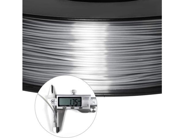 Geeetech Silk PLA Filament 1.75mm for 3D Printer, Metal-Like Shiny Consumable 1kg (2.2lbs) 1 Spool, Dimensional Accuracy +/- 0.03 mm,Metallic Silver