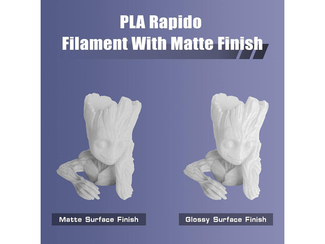 R QIDI TECHNOLOGY Matte PLA Filament 1.75mm, 3D Printer Filament PLA Rapido Matte 1kg Spool (2.2lbs), Suitable for Hyper Speed Printing, 3D...