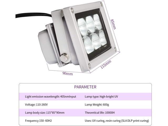 3D Printer UV Resin Curing Light for SLA/DLP/LCD 3D Printing, Solidify Photosensitive Resin, 405nm UV LED Lights with 60w Output Affect