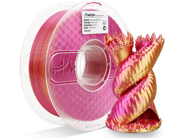 AMOLEN Silk 3D Printer PLA Filament, Dual Color 1.75mm PLA Shiny Gradient Filament Color Shift 3D Printing PLA Filament for Most FDM 3D Printer,...