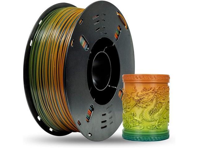 Voxelab PLA Rainbow Filament, 3D Printer PLA Filament 1.75mm 1KG (2.2 LBS) 1 Spool, Multicolor PLA Changing Color 3D Printing Material, Dimensional.