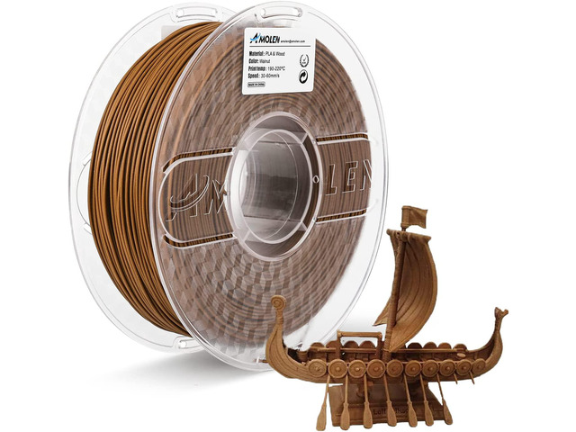 AMOLEN Dark Wood Walnut PLA Filament 1.75mm,Walnut 3D Printer Filament with 30% Real Wood Fiber,Wood Filament,1KG