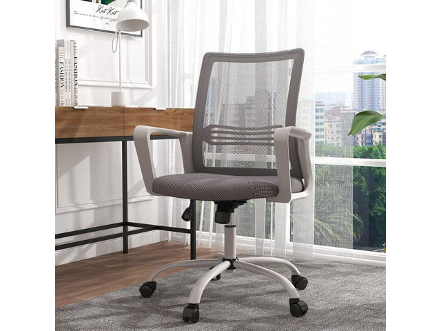 Office Chair, Desk Chair Home Office Chair Mesh Computer Chair Ergonomic Office Chair with Lumbar Support Armrests, Mid Back Task Chair Adjustable...