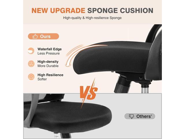 Sweetcrispy Office Computer Desk Chair, Ergonomic Mid-Back Mesh Rolling Work Swivel Task Chairs with Wheels, Comfortable Lumbar Support, Comfy...