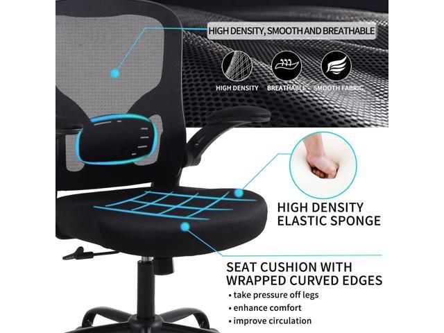Flysky Ergonomic Office Desk Chair Breathable Mesh Swivel Computer Chair, Lumbar Back Support Task Chair, with Wheels and Flip-up Arms, Adjustable...