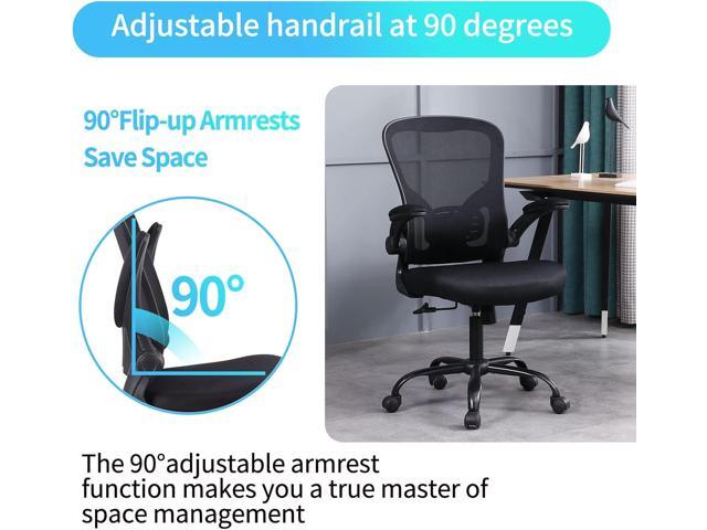 Flysky Ergonomic Office Desk Chair Breathable Mesh Swivel Computer Chair, Lumbar Back Support Task Chair, with Wheels and Flip-up Arms, Adjustable...