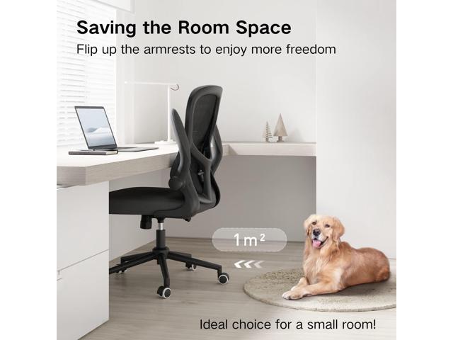 Hbada Office Chair Ergonomic Desk Chair, Office Desk Chairs with PU Silent Wheels, Breathable Mesh Computer Chair with Adjustable Lumbar Support,...