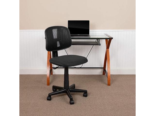 Flash Furniture Flash Fundamentals Mid-Back Black Mesh Swivel Task Office Chair with Pivot Back
