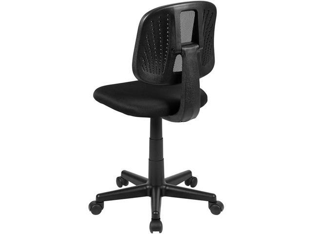 Flash Furniture Flash Fundamentals Mid-Back Black Mesh Swivel Task Office Chair with Pivot Back