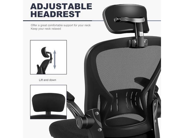Office Chair Ergonomic Desk Chair Comfort Adjustable Height with WheelsLumbar Support Mesh Swivel Computer Home Office Study Task Chair Black