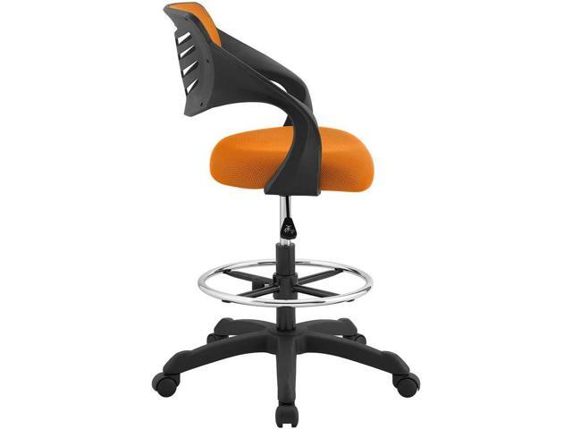 Modway Thrive Drafting Chair - Tall Office Chair for Adjustable Standing Desks in Orange
