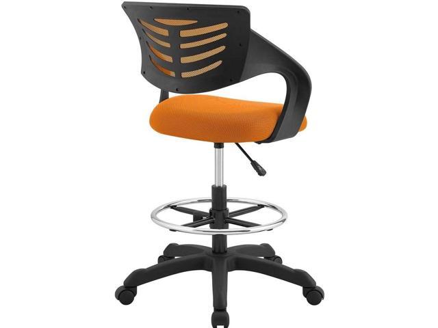 Modway Thrive Drafting Chair - Tall Office Chair for Adjustable Standing Desks in Orange