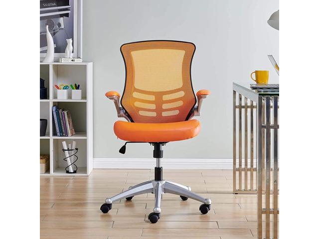 Modway EEI-210-ORA Attainment Mesh Back and Vinyl Seat Modern Office Chair in Orange 26.5'L x 26.5'W x 39.5-43.5'H