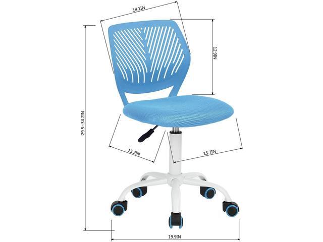 Children Task Chair Lumbar Mid Back Adjustable Height Study Computer Chair with Mesh Seat Casters for Home Office, School, Blue