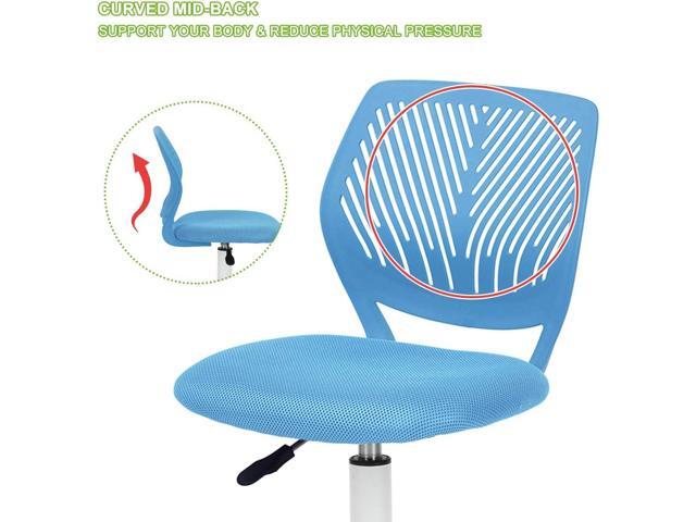 Children Task Chair Lumbar Mid Back Adjustable Height Study Computer Chair with Mesh Seat Casters for Home Office, School, Blue