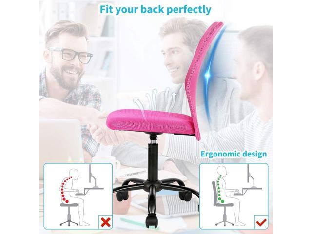 Ergonomic Desk Chair Mid Back Mesh Chair Height Adjustable Office Chair, Home Office Chair Modern Task Computer Chair No Armrest Executive Rolling...