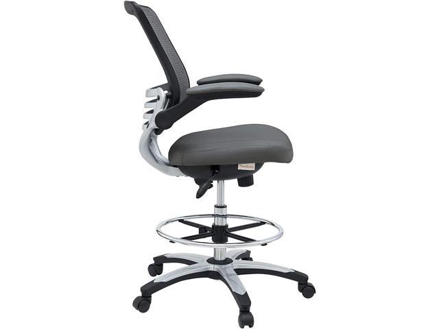 Modway EEI-211 Edge Drafting Chair - Reception Desk Chair - Flip-Up Arm Drafting Chair in Gray