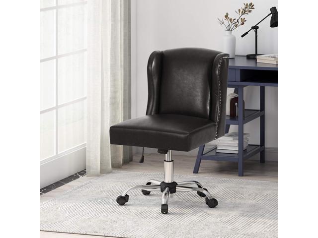 Christopher Knight Home Teresa Contemporary Wingback Swivel Office Chair, Midnight Black