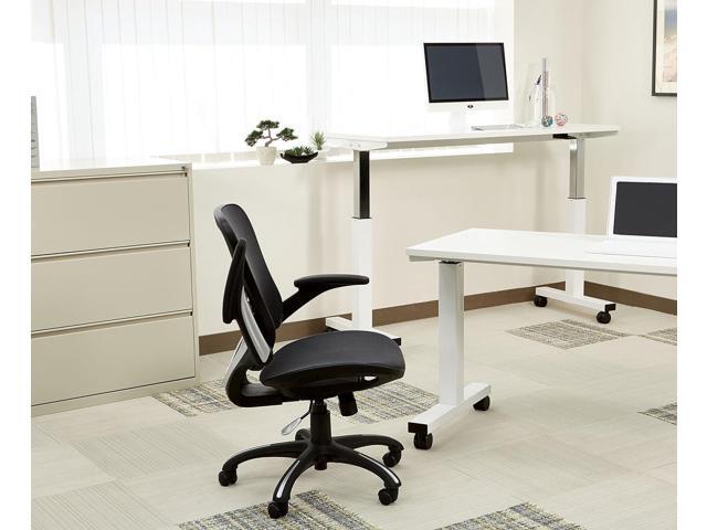 Office Star Riley Ventilated Manager's Office Desk Chair with Breathable Mesh Seat and Back, Black Base with Black
