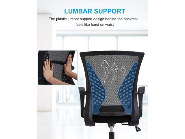 Home Office Chair, Ergonomic Desk Chair Mesh Mid Back Adjustable Height Computer Chair with Lumbar Support and Armrest Executive Arbitrary Rolling...