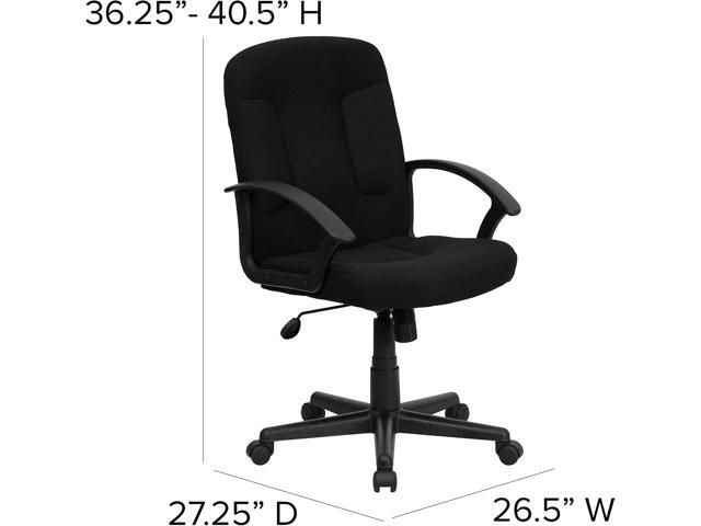 Flash Furniture Garver Mid-Back Black Fabric Executive Swivel Office Chair with Nylon Arms