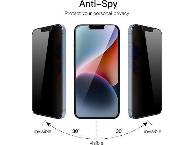 JETech Privacy Screen Protector for iPhone 14 6.1-Inch (NOT FOR iPhone 14 Plus 6.7-Inch), Anti Spy Tempered Glass Film, 2-Pack