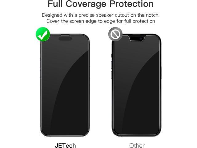 JETech Full Coverage Screen Protector for iPhone 14 Pro Max 6.7-Inch (NOT FOR iPhone 14 Pro 6.1-Inch), Black Edge Tempered Glass Film with Easy...