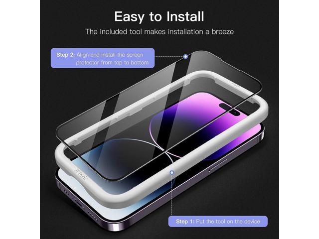 JETech Full Coverage Screen Protector for iPhone 14 Pro Max 6.7-Inch (NOT FOR iPhone 14 Pro 6.1-Inch), Black Edge Tempered Glass Film with Easy...