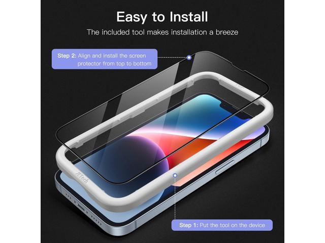 JETech Full Coverage Screen Protector for iPhone 14 6.1-Inch, Black Edge Tempered Glass Film with Easy Installation Tool, Case-Friendly, HD Clear,...