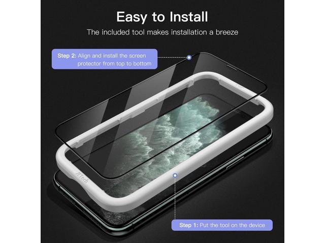 JETech Full Coverage Screen Protector for iPhone 11 Pro Max/iPhone XS Max 6.5-Inch, Black Edge Tempered Glass Film with Easy Installation Tool,...