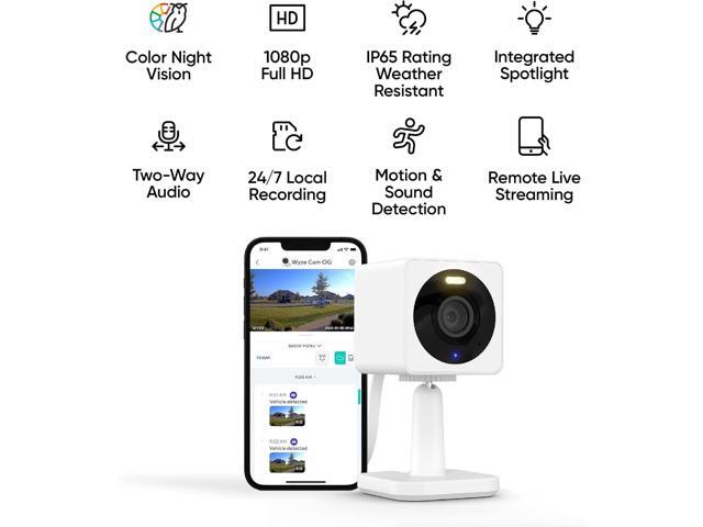 WYZE Cam OG Indoor/Outdoor 1080p Wi-Fi Smart Home Security Camera with Color Night Vision, Motion Detection, 2-Way Audio, Compatible with Alexa &...
