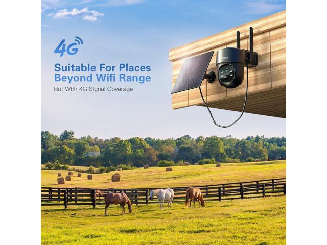 Xega 4G LTE Cellular Security Camera Solar with SIM Card,Wireless Outdoor No WiFi Security Camera,2K HD PTZ Night Vision Motion Detection 2 Way...