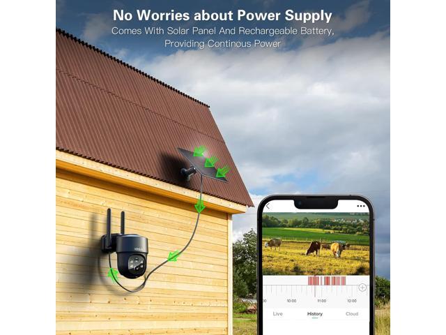 Xega 4G LTE Cellular Security Camera Solar with SIM Card,Wireless Outdoor No WiFi Security Camera,2K HD PTZ Night Vision Motion Detection 2 Way...